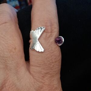 💍Avon Purple Peace Amethyst Open Butterfly Ring, Size 10